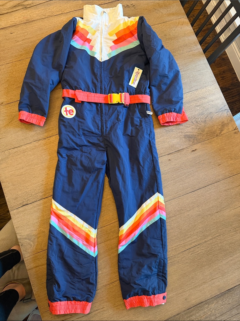 Tipsy Elves Navy Rainbow Kids One-Piece Costume with Red Accents